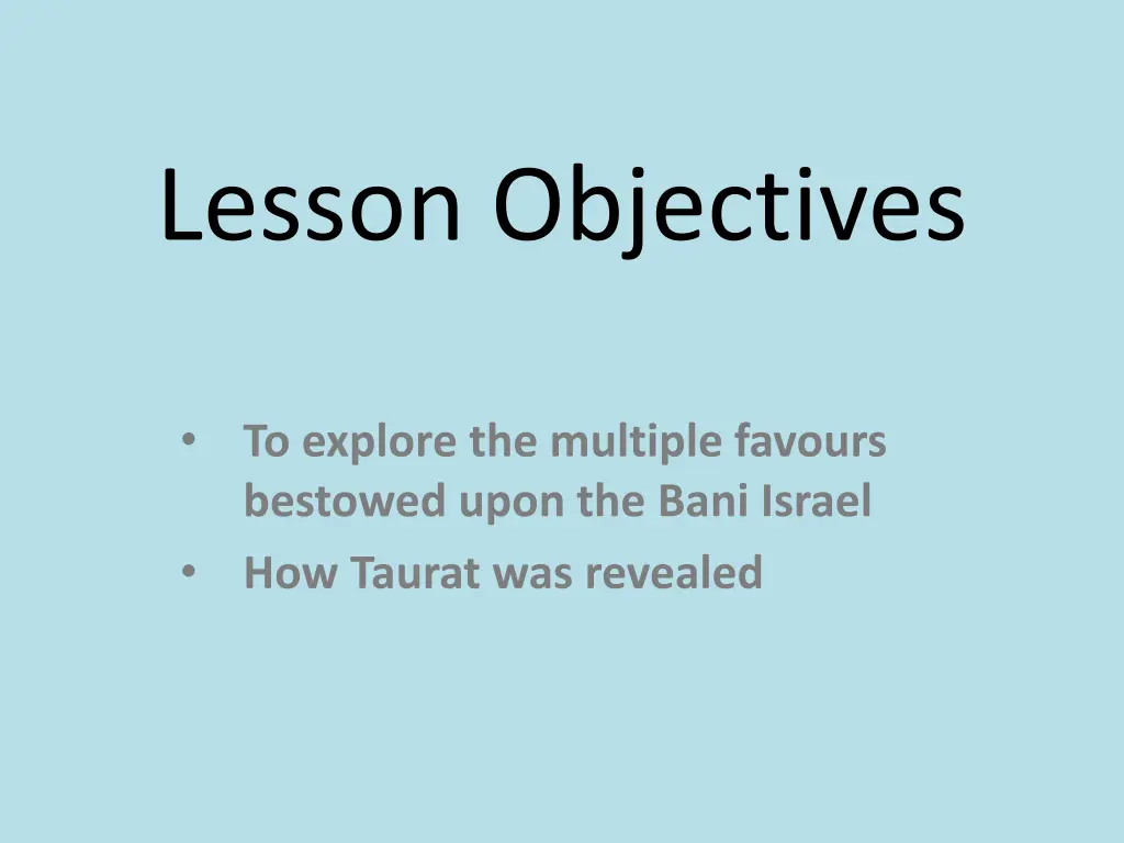 lesson objectives