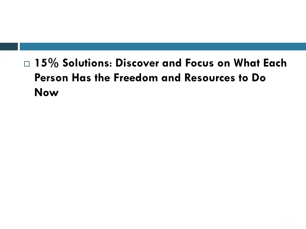 15 solutions discover and focus on what each