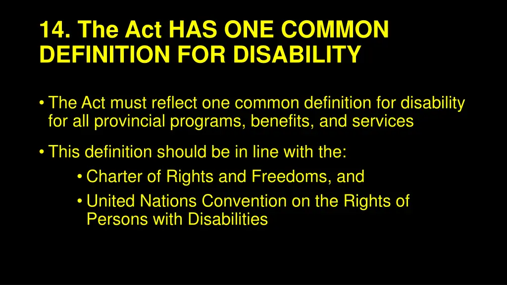 14 the act has one common definition