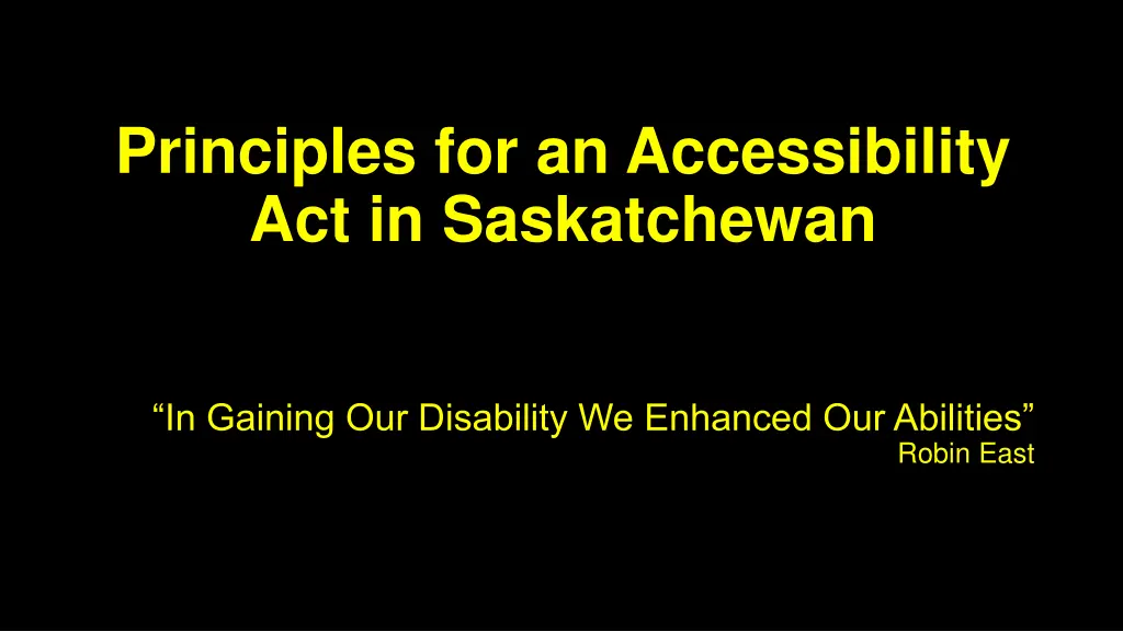 principles for an accessibility