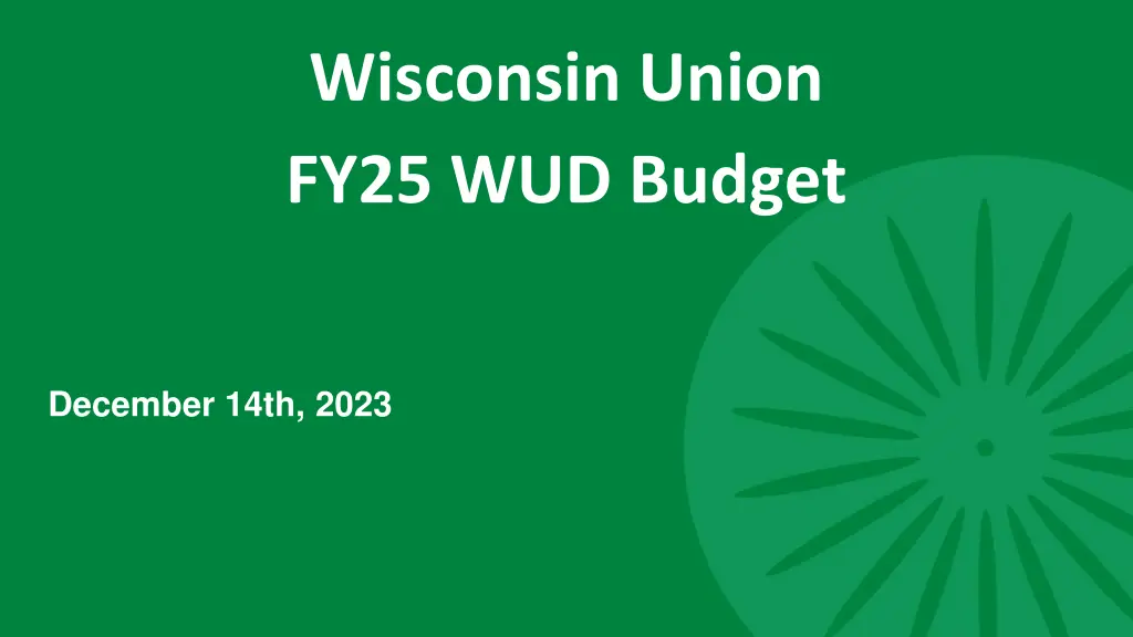 wisconsin union fy25 wud budget