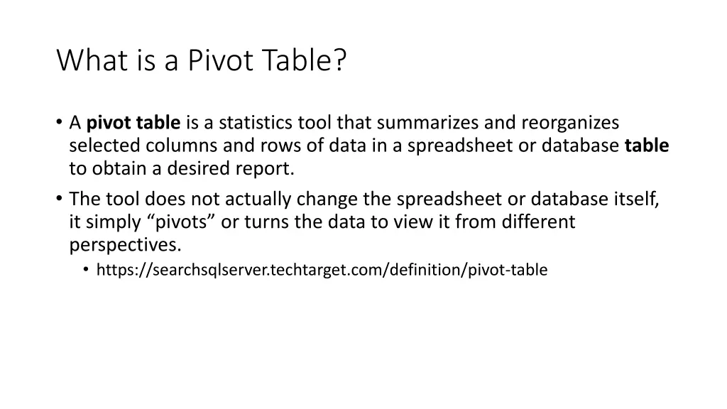 what is a pivot table