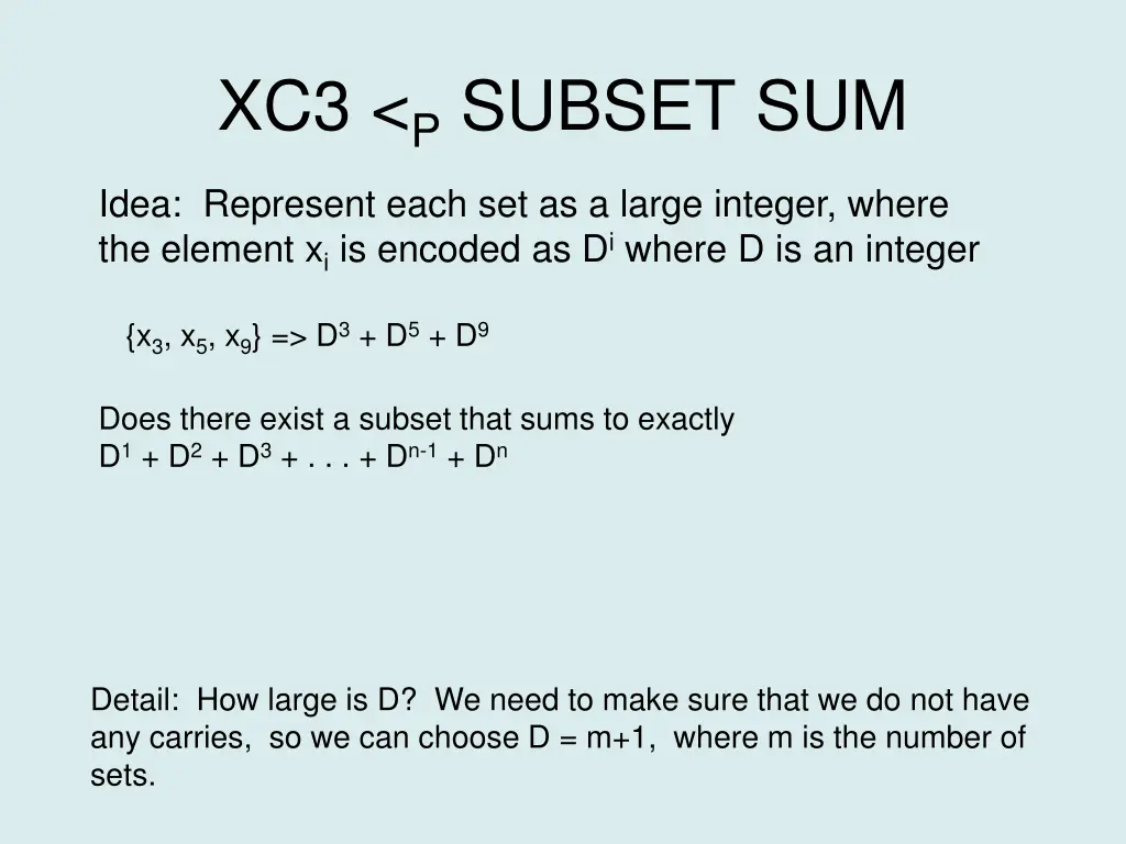 xc3 p subset sum