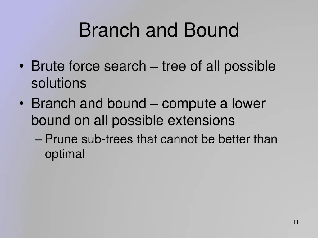 branch and bound