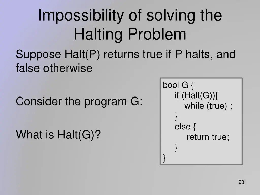 impossibility of solving the halting problem