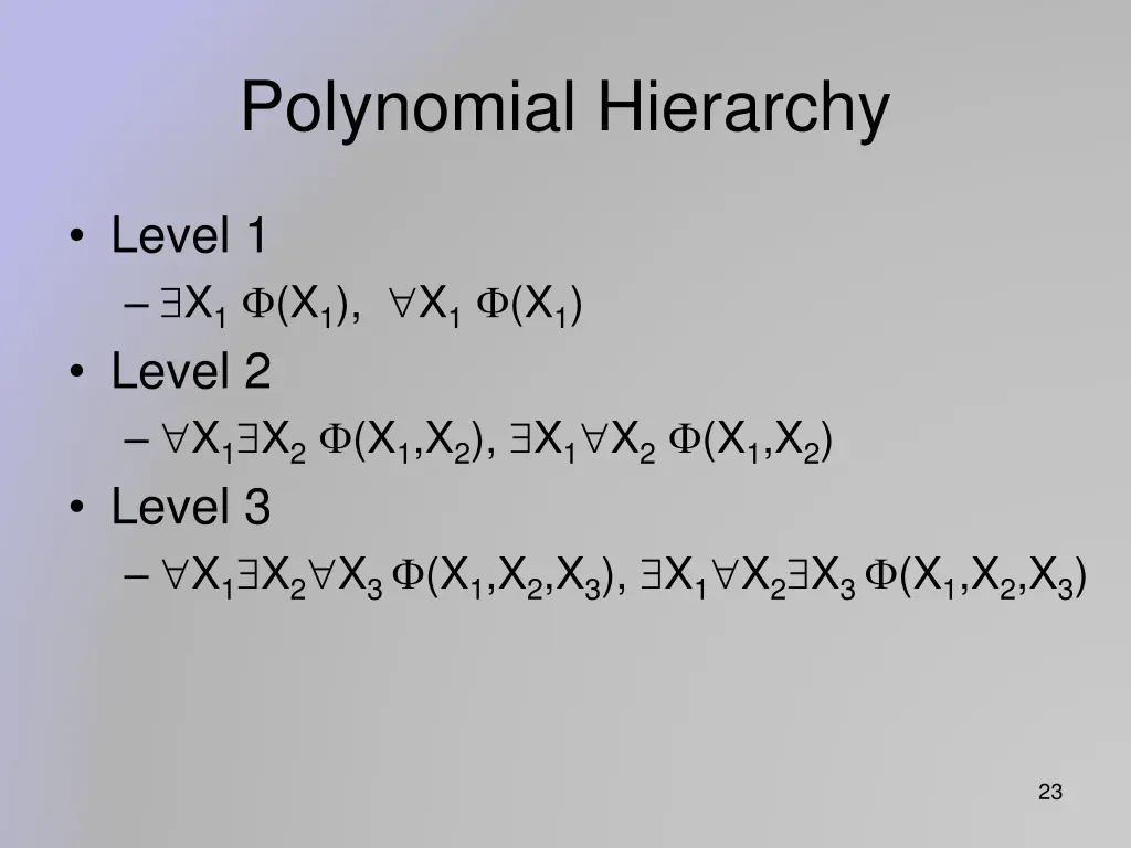 polynomial hierarchy