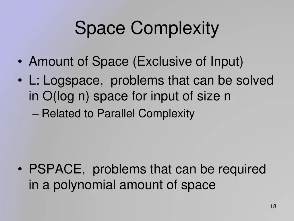 space complexity