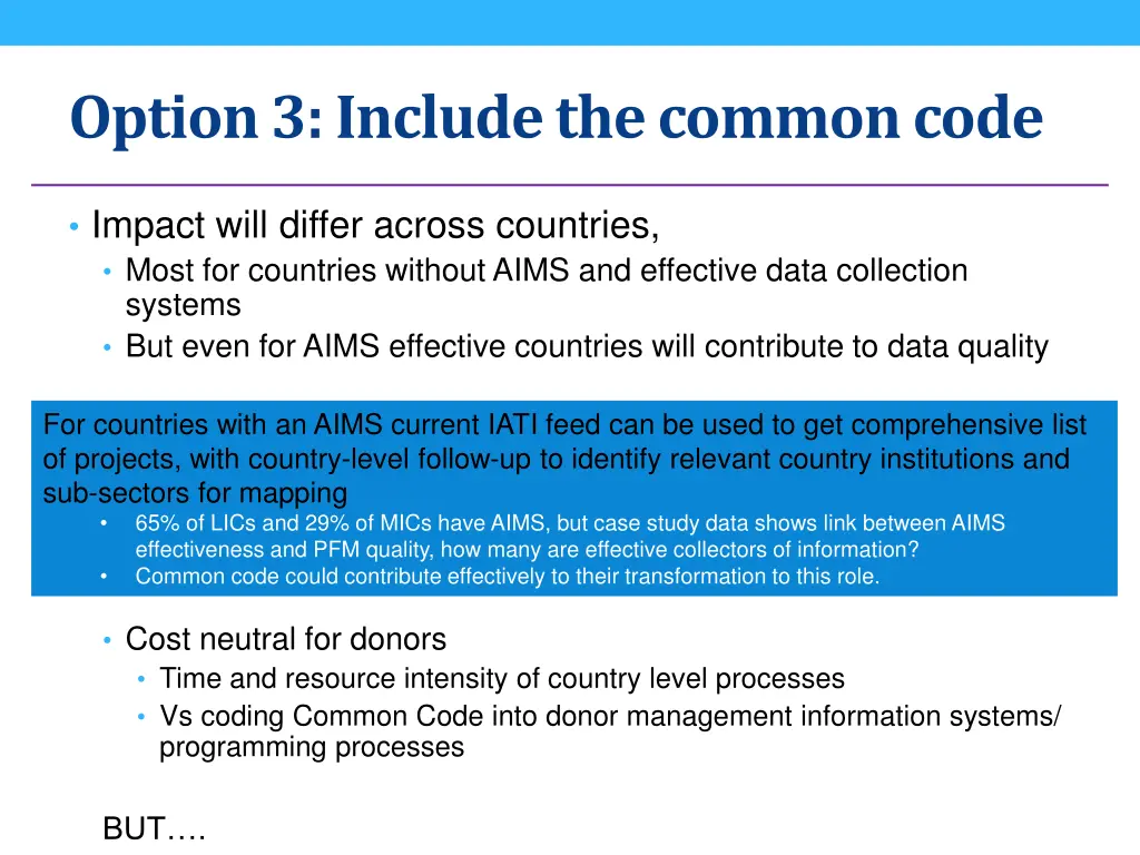 option 3 include the common code