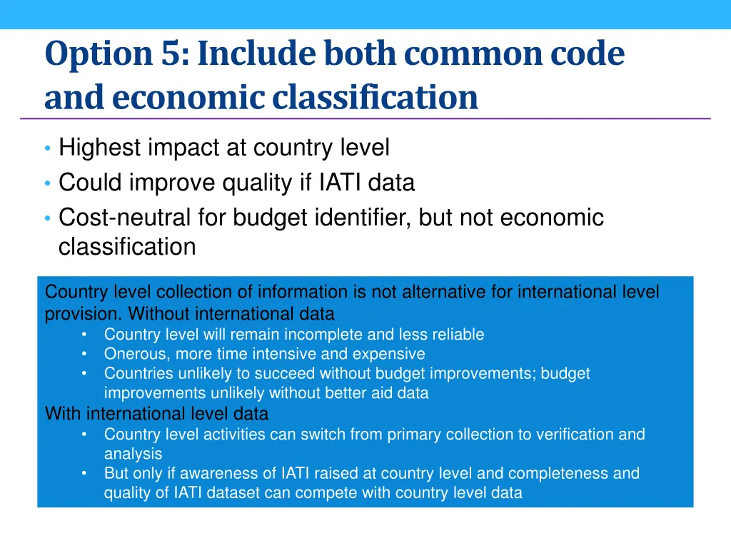 option 5 include both common code and economic