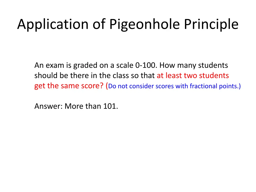 application of pigeonhole principle