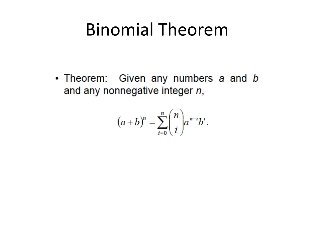 binomial theorem