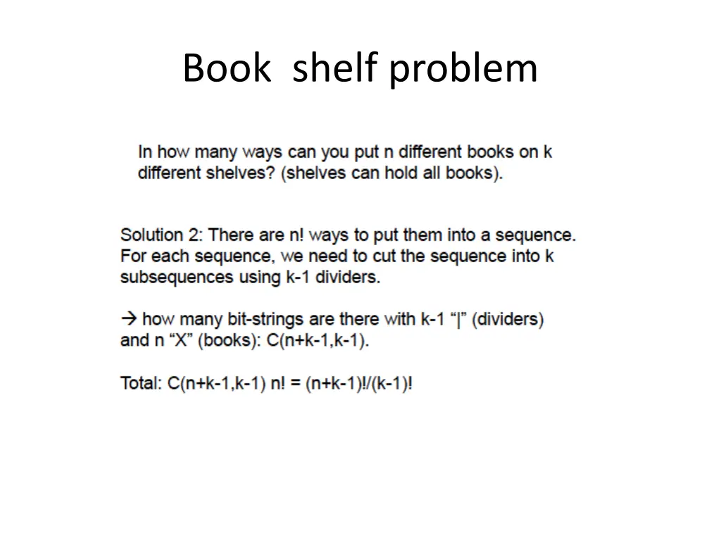 book shelf problem