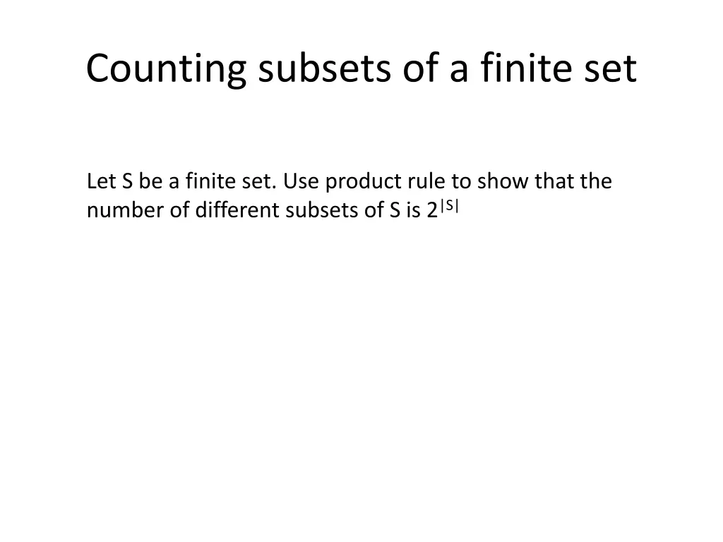 counting subsets of a finite set