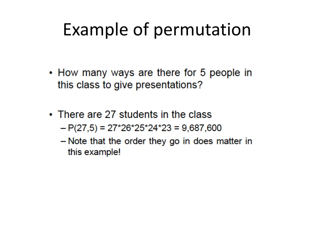 example of permutation