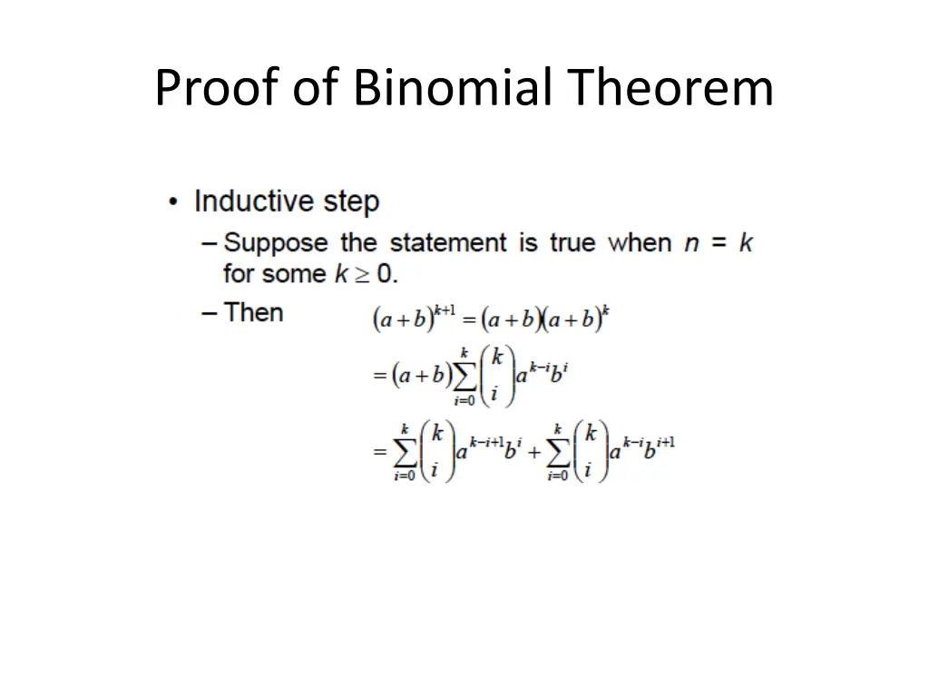 proof of binomial theorem 1