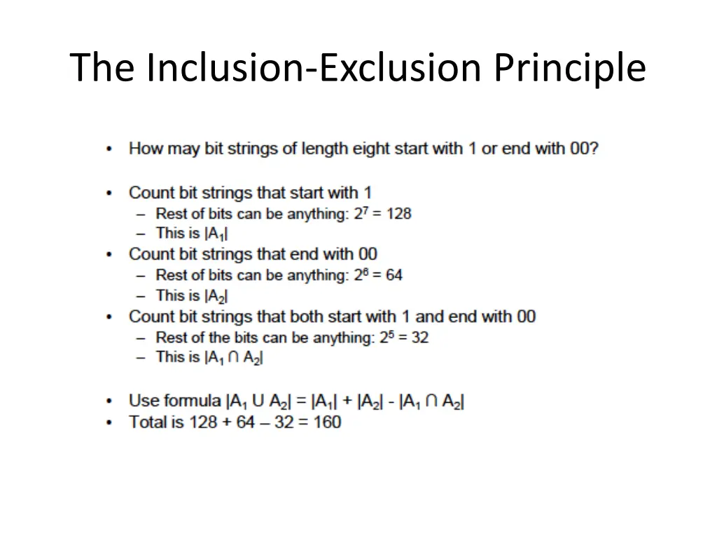 the inclusion exclusion principle 1