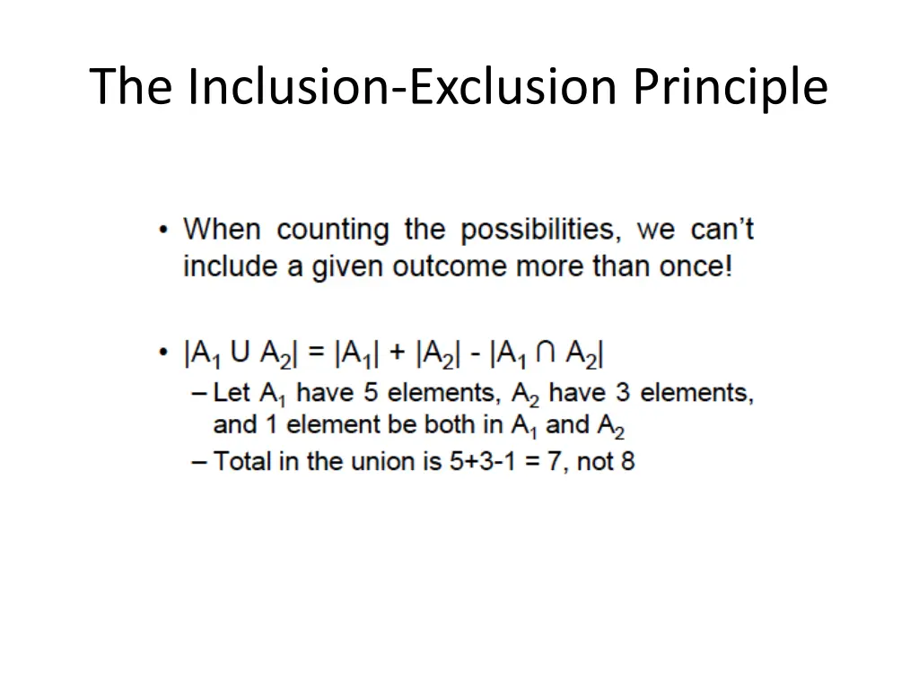 the inclusion exclusion principle