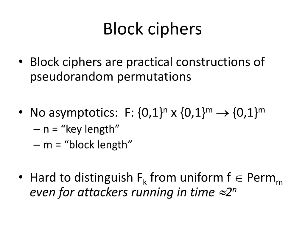 block ciphers