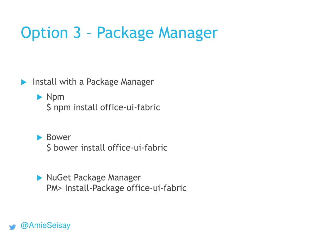 option 3 package manager