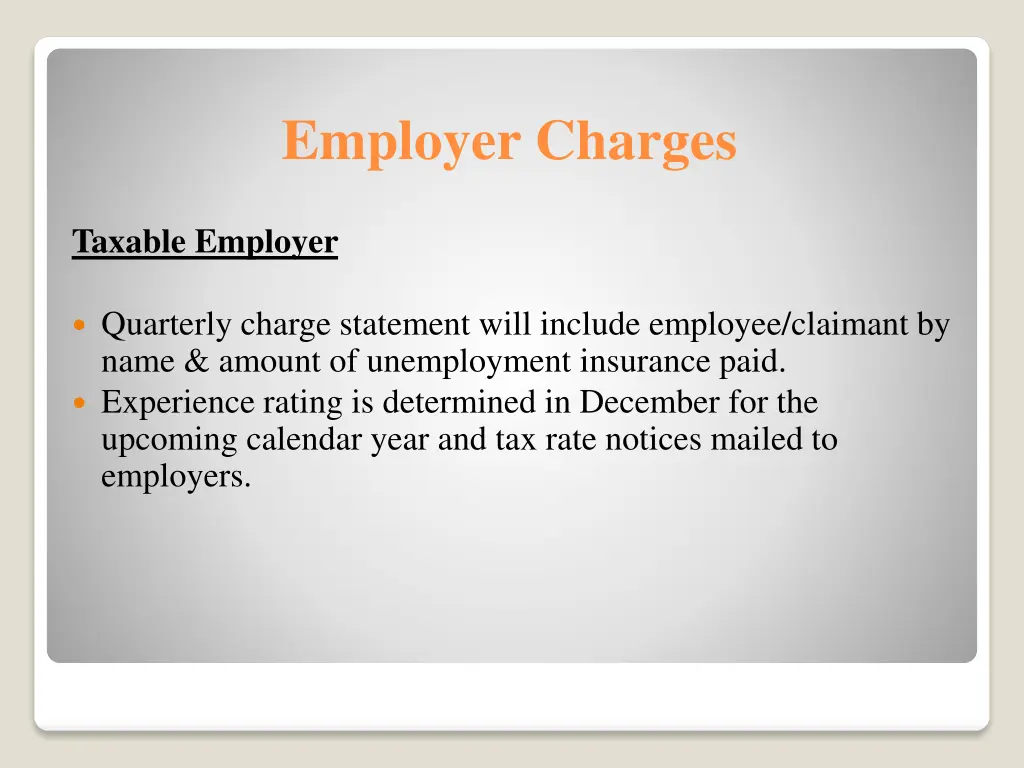 employer charges