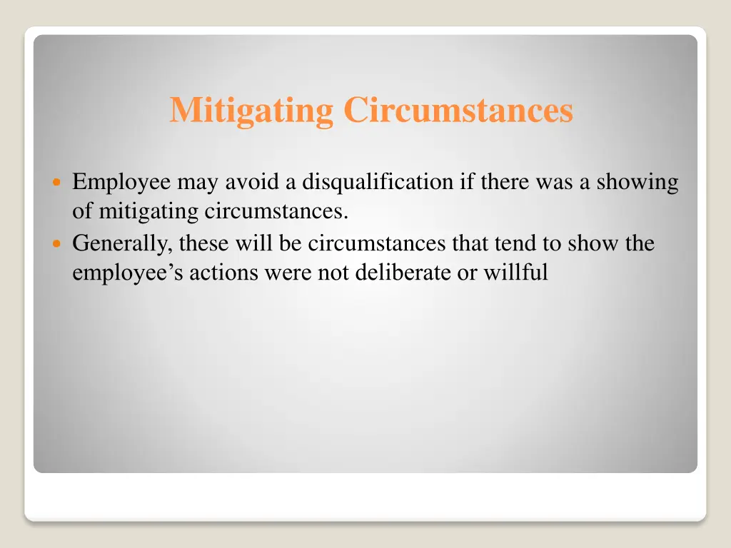mitigating circumstances
