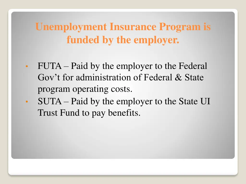 unemployment insurance program is funded