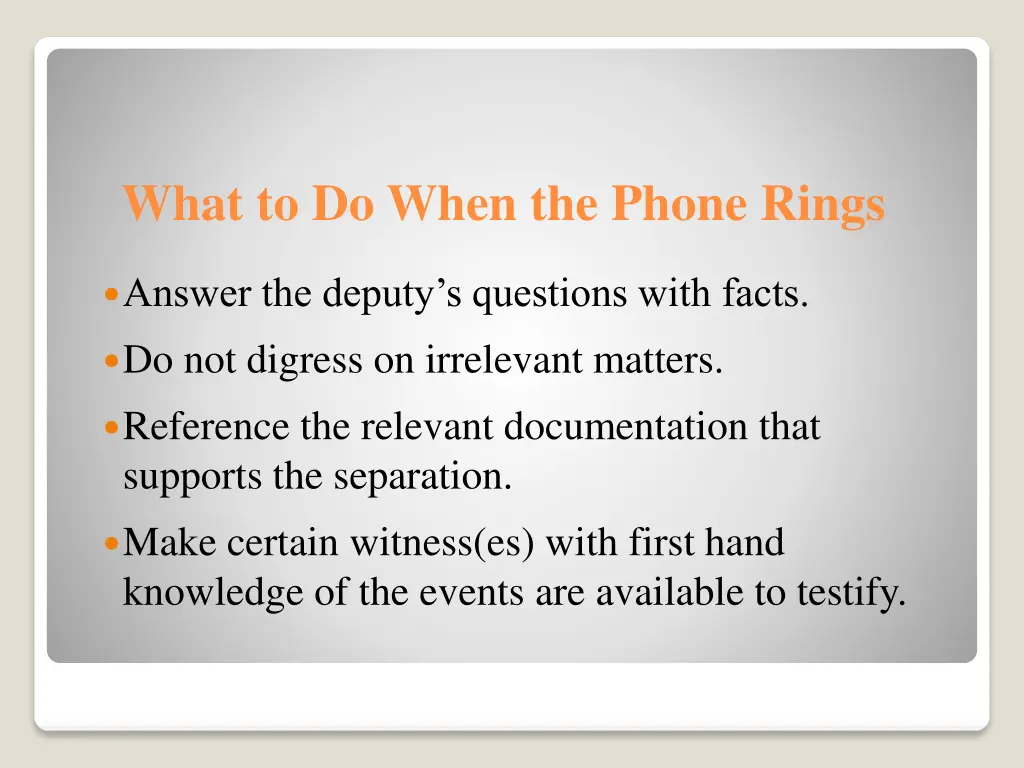 what to do when the phone rings