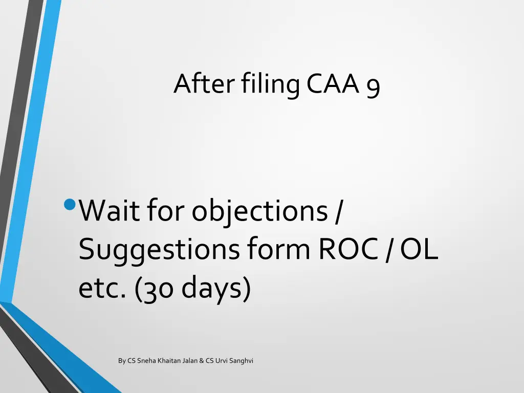 after filing caa 9