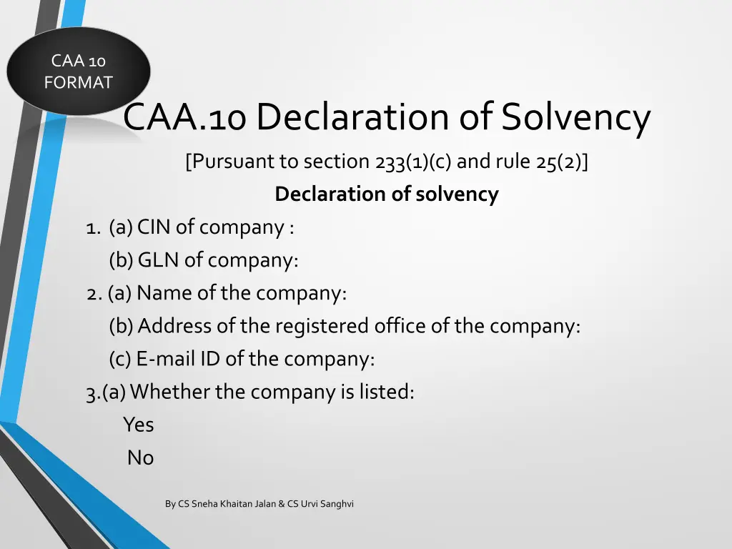 caa 10 format