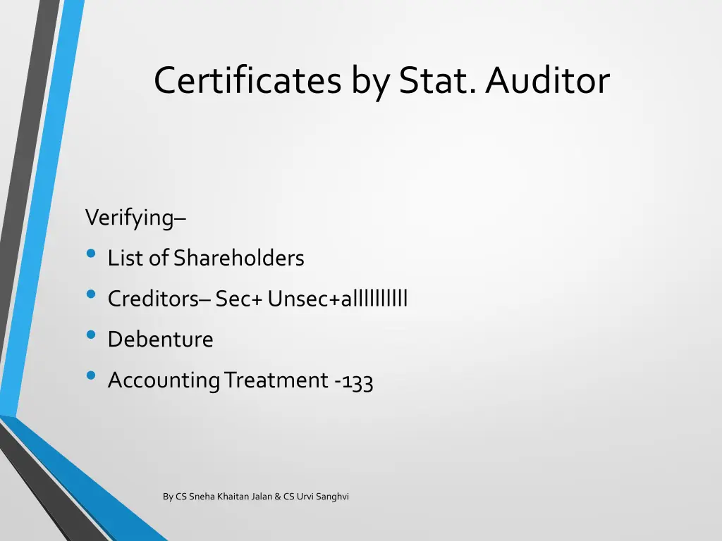 certificates by stat auditor