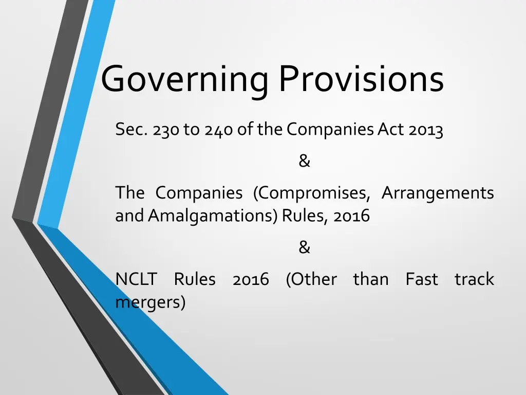 governing provisions