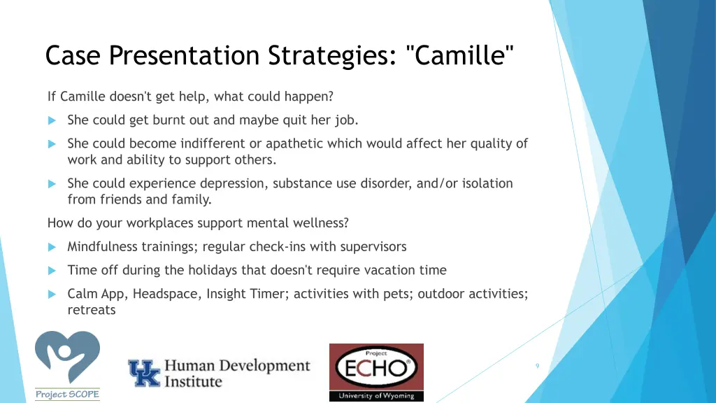 case presentation strategies camille