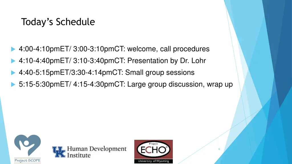 today s schedule