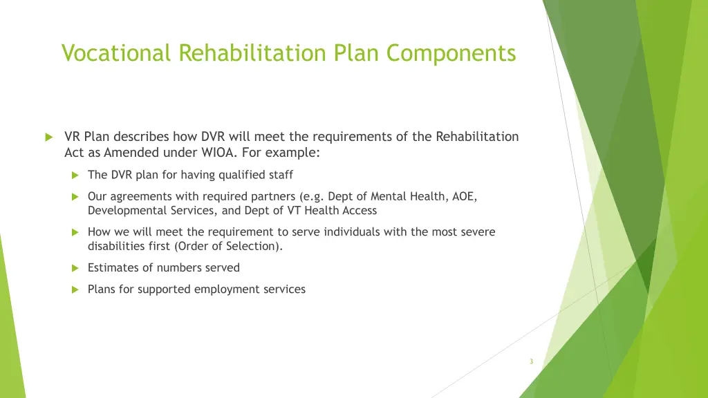 vocational rehabilitation plan components