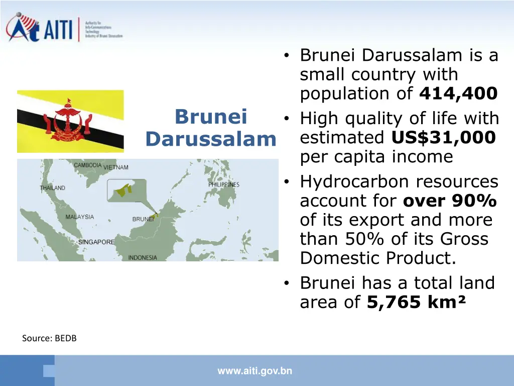 brunei darussalam is a small country with