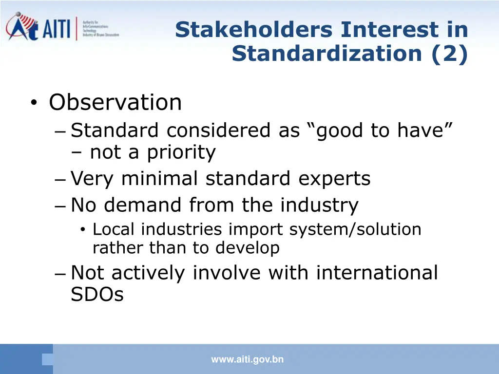 stakeholders interest in standardization 2