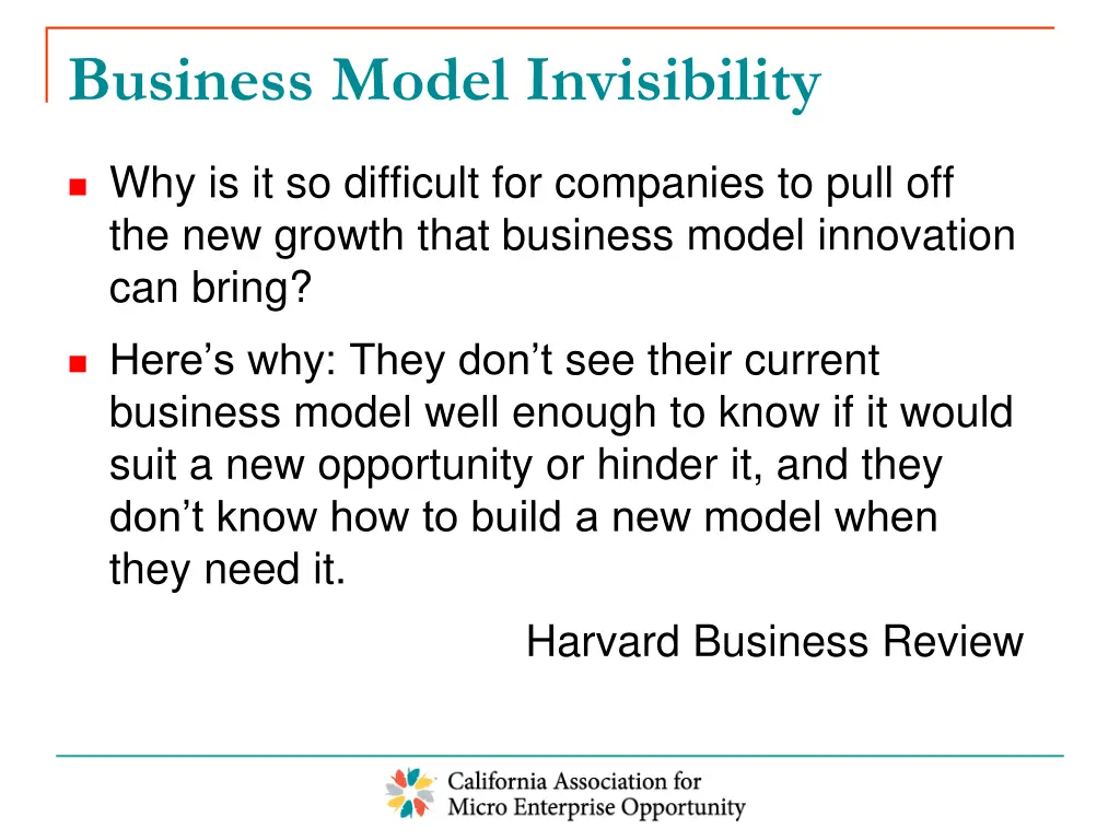 business model invisibility