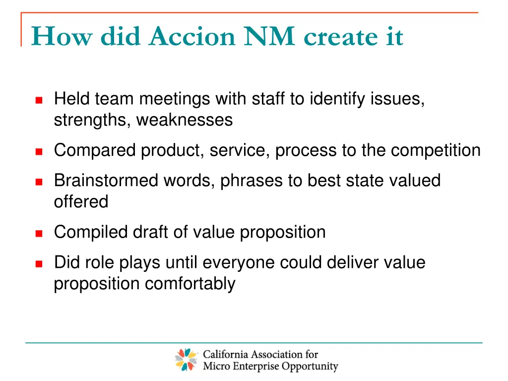 how did accion nm create it