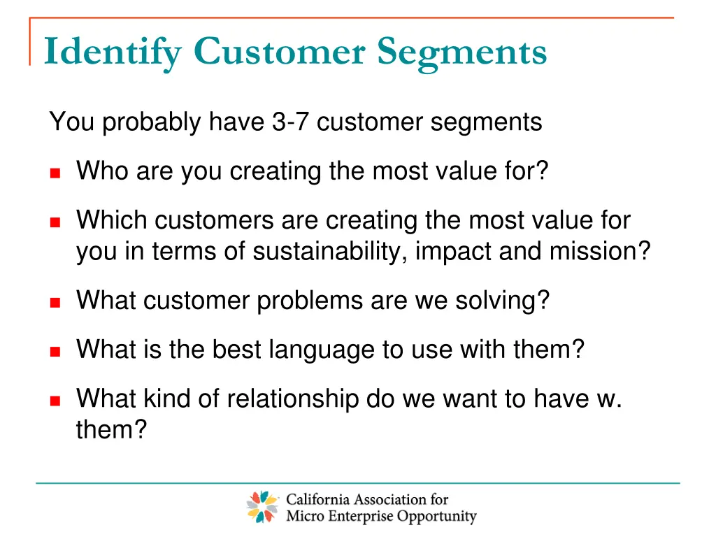 identify customer segments