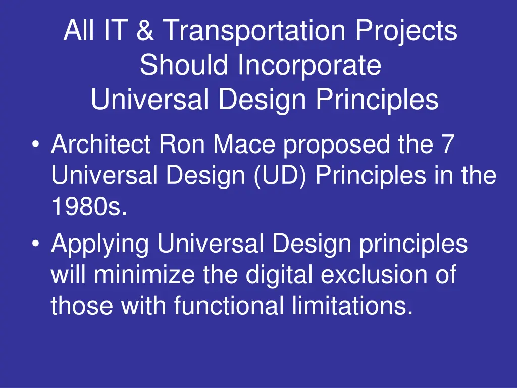 all it transportation projects should incorporate