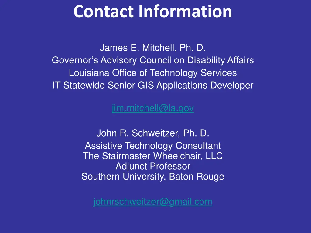 contact information