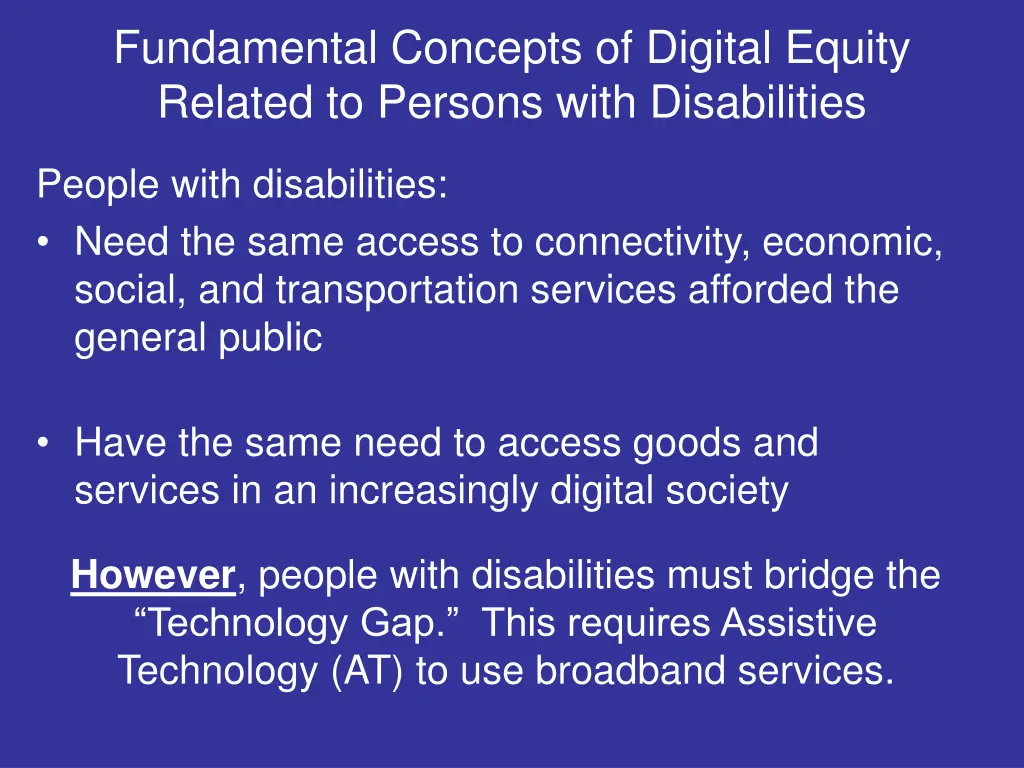 fundamental concepts of digital equity related