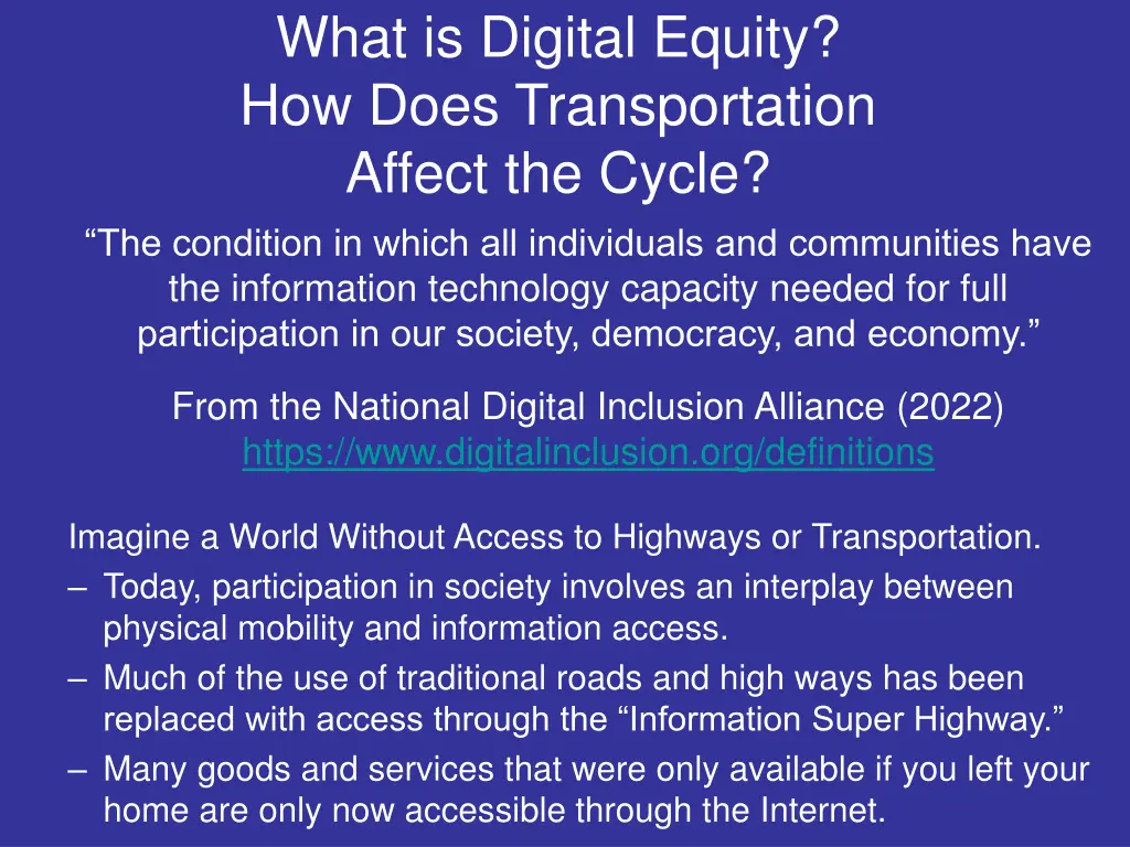 what is digital equity how does transportation
