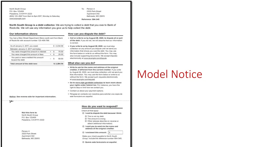 model notice