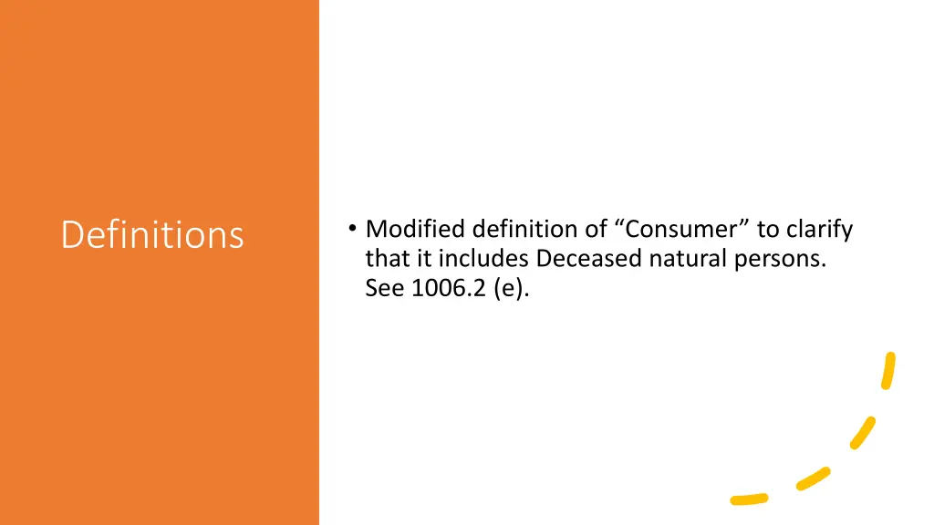 modified definition of consumer to clarify that