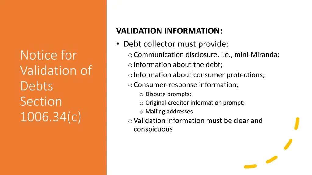 validation information debt collector must