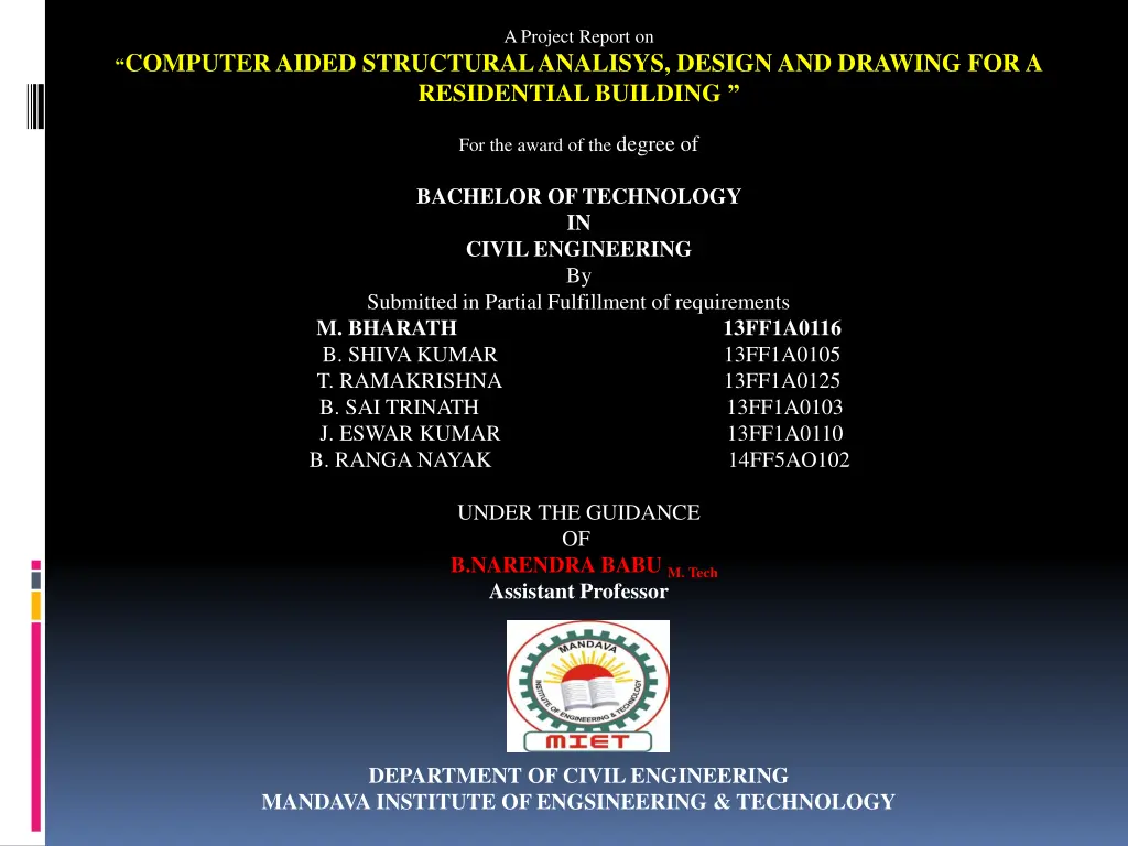 a project report on