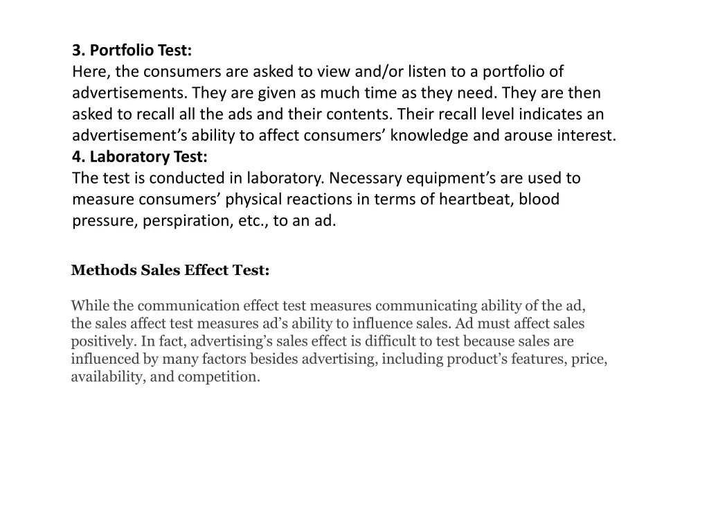 3 portfolio test here the consumers are asked