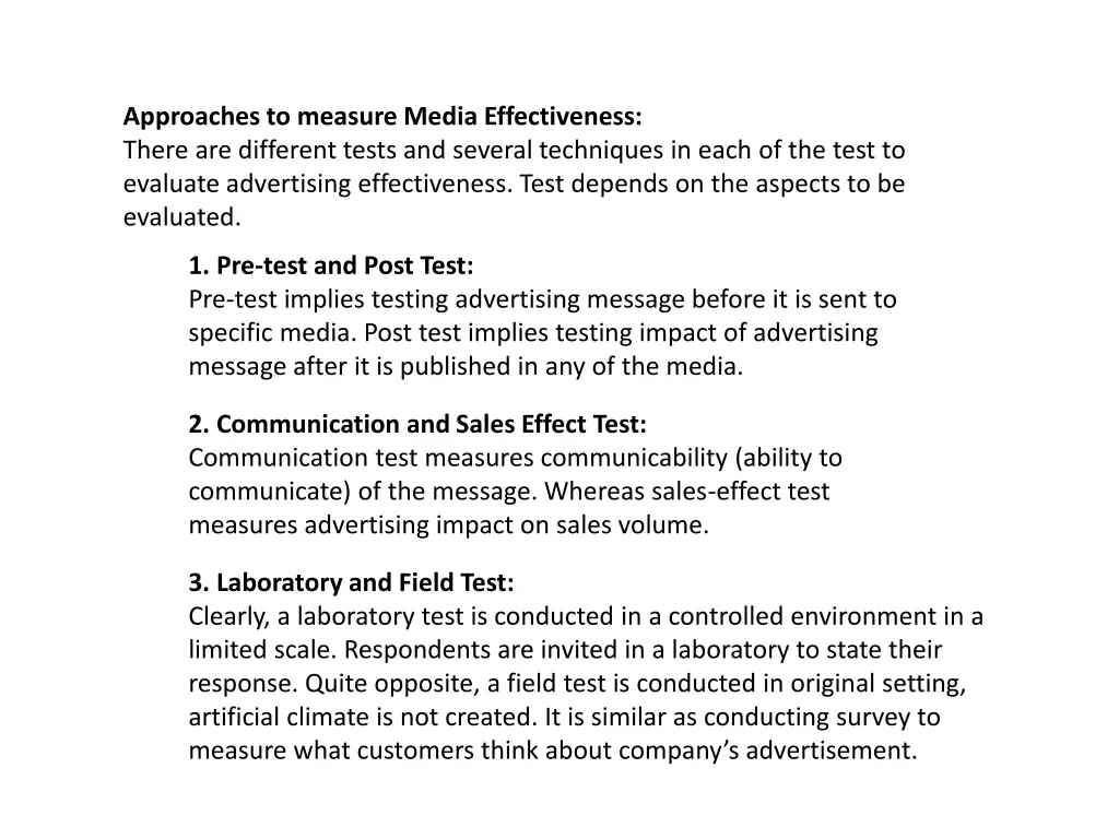 approaches to measure media effectiveness there