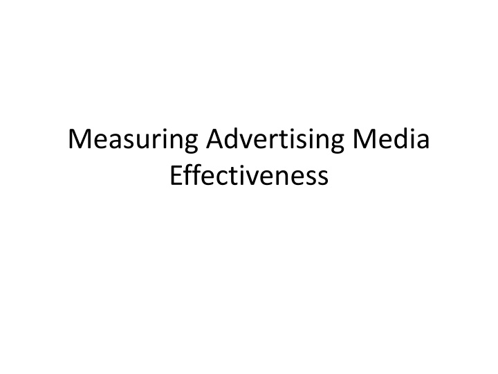 measuring advertising media effectiveness